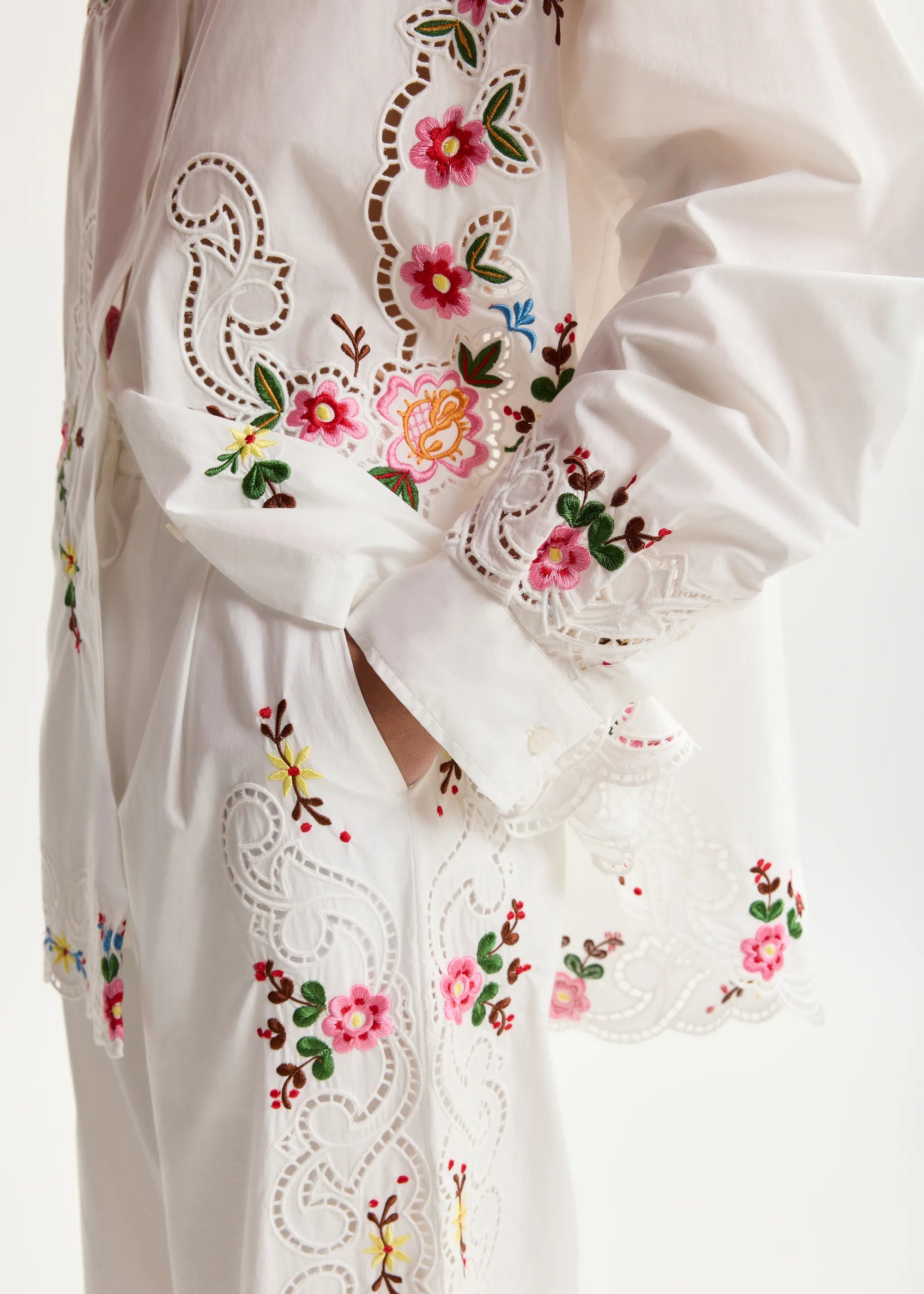 ESSENTIEL ANTWERP Janai Embroidered Pants in Off White