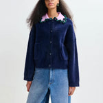 ESSENTIEL ANTWERP Jardener Knitted Cardigan in Dark Night