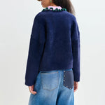 ESSENTIEL ANTWERP Jardener Knitted Cardigan in Dark Night