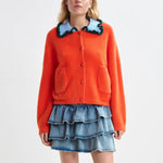 ESSENTIEL ANTWERP Jardener Knitted Cardigan in Nectarine