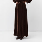 DIEGA Jazo Velvet Skirt with Pockets in Chestnut