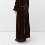 DIEGA Jazo Velvet Skirt with Pockets in Chestnut