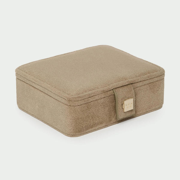 Tutti & Co Sand Mini Suede Jewellery Box in Sand