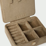 Tutti & Co Sand Mini Suede Jewellery Box in Sand