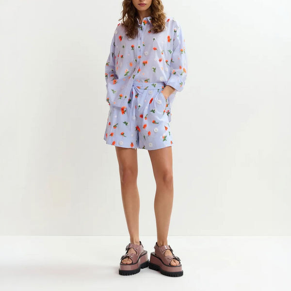 ESSENTIEL ANTWERP Jelena Mini Shorts in Blue