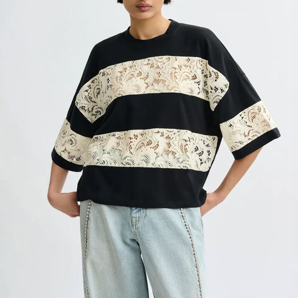 ESSENTIEL ANTWERP Jemix Striped T-Shirt in Black