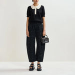 ESSENTIEL ANTWERP Jewelry Knit Polo in Black