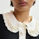 ESSENTIEL ANTWERP Jewelry Knit Polo in Black