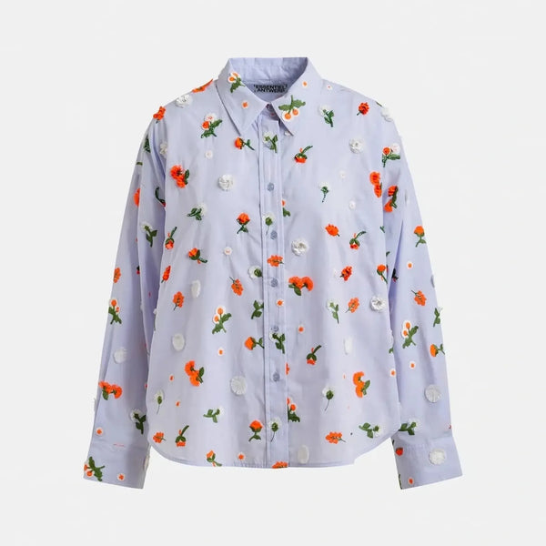 ESSENTIEL ANTWERP Jimena Boxy Shirt in Blue