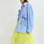 ESSENTIEL ANTWERP Jiwi Shirt with Bowties in Nile/Blue