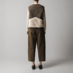 EMIN PAUL Shearing Wool Check Vest in Brown Check
