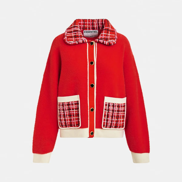 ESSENTIEL ANTWERP Joilu Knitted Jacket in Orange/Brulee