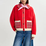 ESSENTIEL ANTWERP Joilu Knitted Jacket in Orange/Brulee