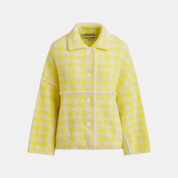 ESSENTIEL ANTWERP Joking Knit Jacket in Lemon/Squeeze