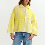 ESSENTIEL ANTWERP Joking Knit Jacket in Lemon/Squeeze