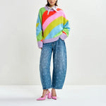 ESSENTIEL ANTWERP Jolor Striped Pullover in Orange/Brulee