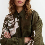 ESSENTIEL ANTWERP Jorange Oversized Shirt in Olive/Martini