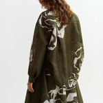 ESSENTIEL ANTWERP Jorange Oversized Shirt in Olive/Martini
