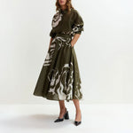 ESSENTIEL ANTWERP Jorange Oversized Shirt in Olive/Martini