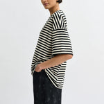 ESSENTIEL ANTWERP Joste Striped T-Shirt in Off/White