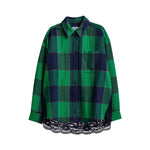 ESSENTIEL ANTWERP Joy Lace Back Shirt in Dark Night