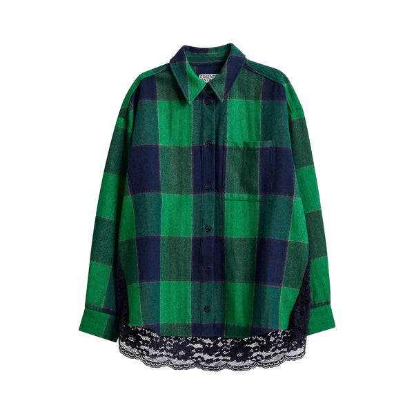 ESSENTIEL ANTWERP Joy Lace Back Shirt in Dark Night