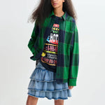 ESSENTIEL ANTWERP Joy Lace Back Shirt in Dark Night