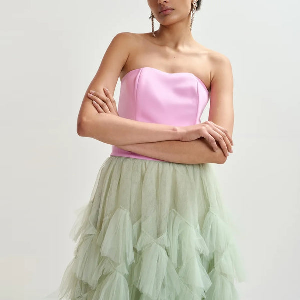 ESSENTIEL ANTWERP Juchini Bustier Top in Cotton/Candy