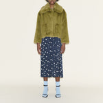 SAMDI Jude Faux Fur Coat in Pistachio