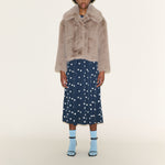 SAMDI Jude Faux Fur Coat in Light Taupe
