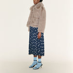 SAMDI Jude Faux Fur Coat in Light Taupe