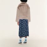 SAMDI Jude Faux Fur Coat in Light Taupe