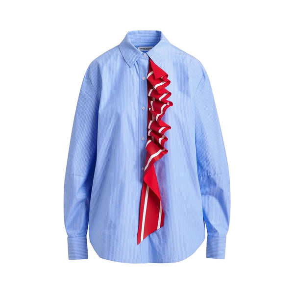 ESSENTIEL ANTWERP Juf Ribbon Detail Shirt in Bright Sky