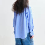 ESSENTIEL ANTWERP Juf Ribbon Detail Shirt in Bright Sky