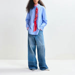 ESSENTIEL ANTWERP Juf Ribbon Detail Shirt in Bright Sky