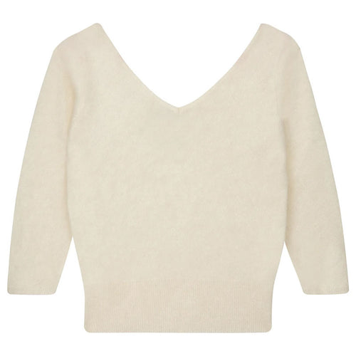 JUMPER 1234 Brushed Vee Knit in Cream