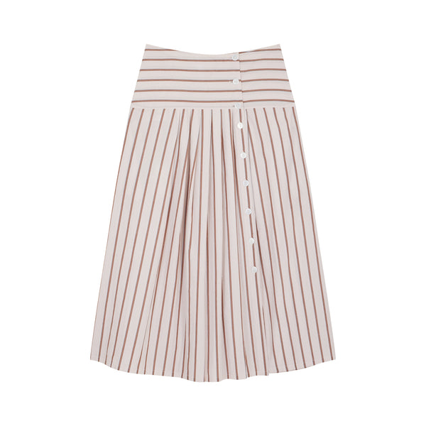 LEON & HARPER Joyau Long Stripe Skirt in Powder