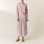 LEON & HARPER Joyau Long Stripe Skirt in Powder