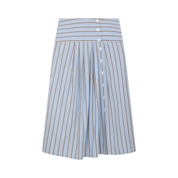 LEON & HARPER Joyau Stripe Skirt  in Sky