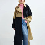 ESSENTIEL ANTWERP Just Patchwork Trenchcoat in Gingerbread/Black