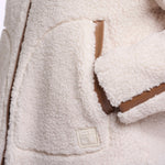 RINO & PELLE Jaydee Teddy Fleece Short Jacket with Zip in Birch