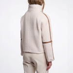 RINO & PELLE Jaydee Teddy Fleece Short Jacket with Zip in Birch