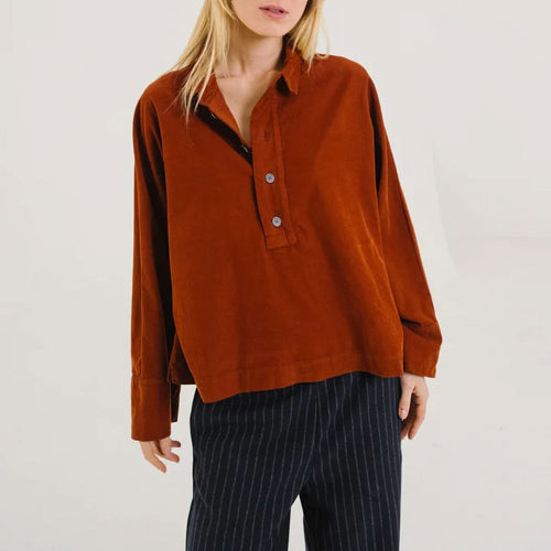 SACRECOEUR Joanie Cord Shirt in Havane