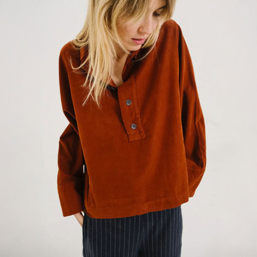 SACRECOEUR Joanie Cord Shirt in Havane