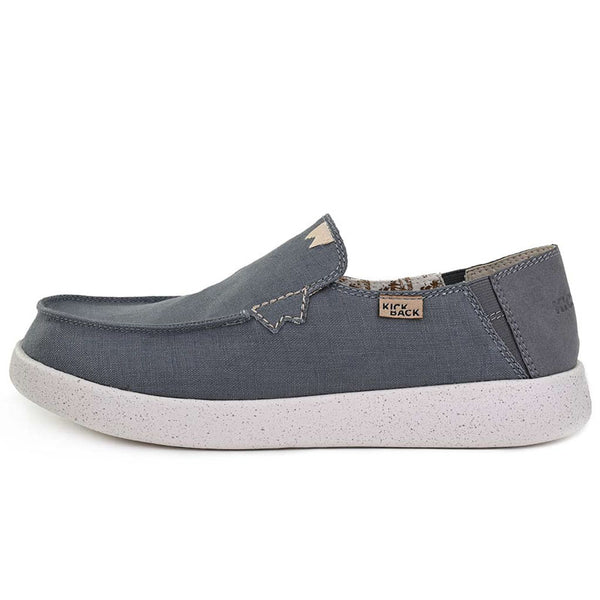 KICKBACK Barbeach Linen Shoes in Blue Grey