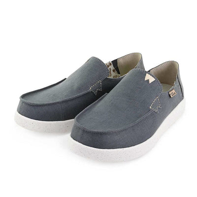 KICKBACK Barbeach Linen Shoes in Blue Grey