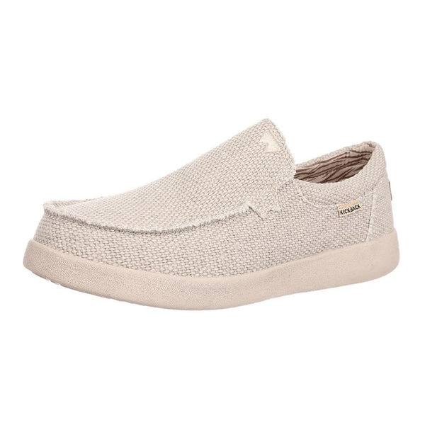 KICKBACK Don Juan Woven Canvas Shoes in Off White