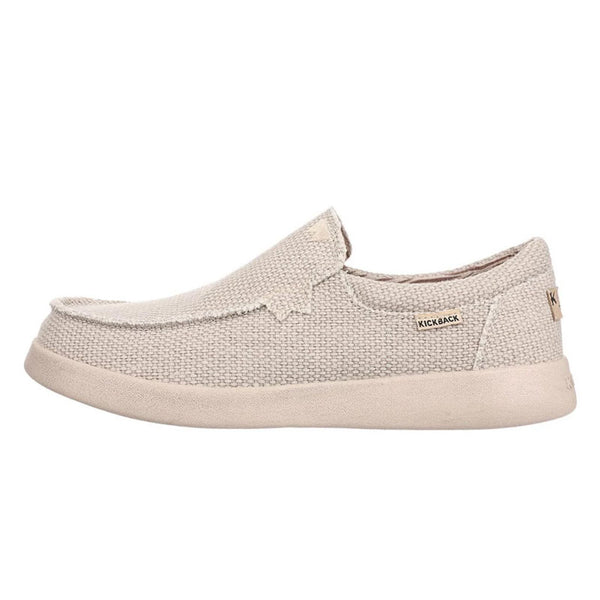 KICKBACK Don Juan Woven Canvas Shoes in Off White