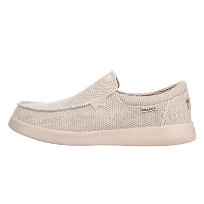 KICKBACK Don Juan Woven Canvas Shoes in Off White