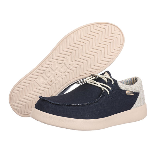 KICKBACK Haven Ramie Linen Shoes in Deep Navy